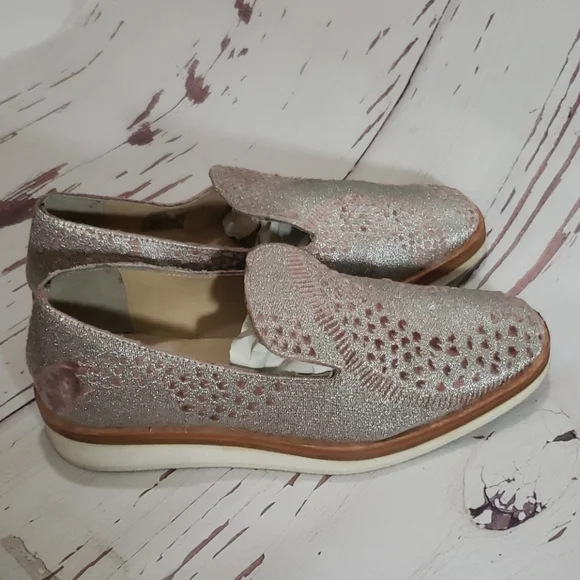 Free people  cat eye flat loafers silver and brown - Picture 2 of 7